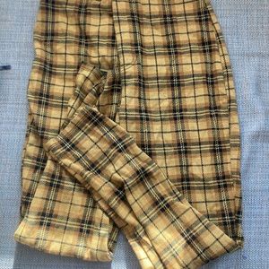 Women’s plaid yellow dress pants